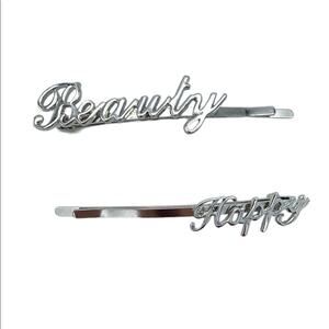 Basic Extra Hairquips HAPPY BEAUTY Script Barrette Clips Bobby Pins Fabfitfun